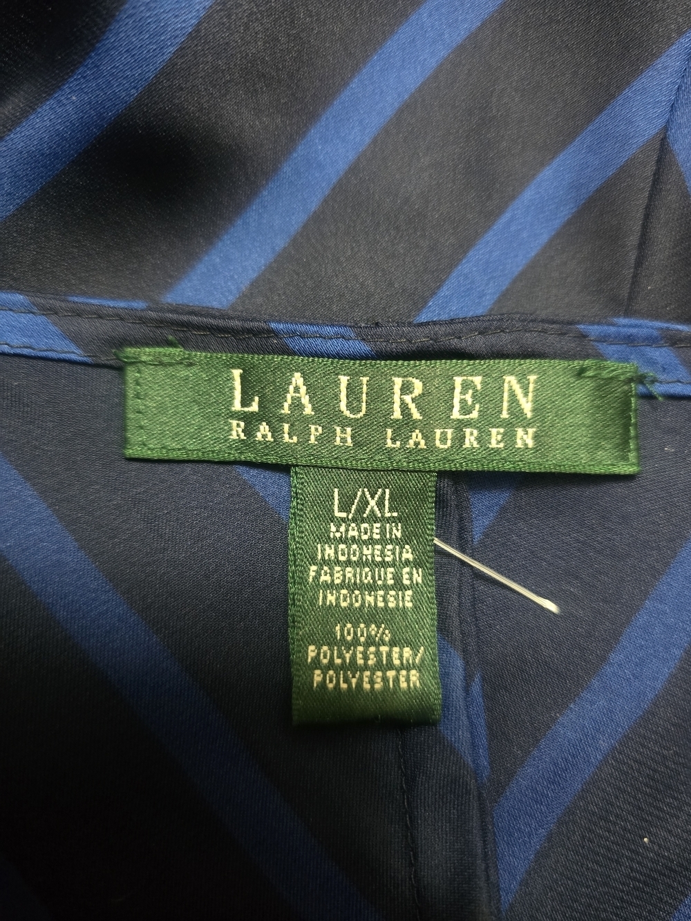 Lauren Ralph Lauren Blue Striped V-Neck Tunic Top - Picture 5 of 5